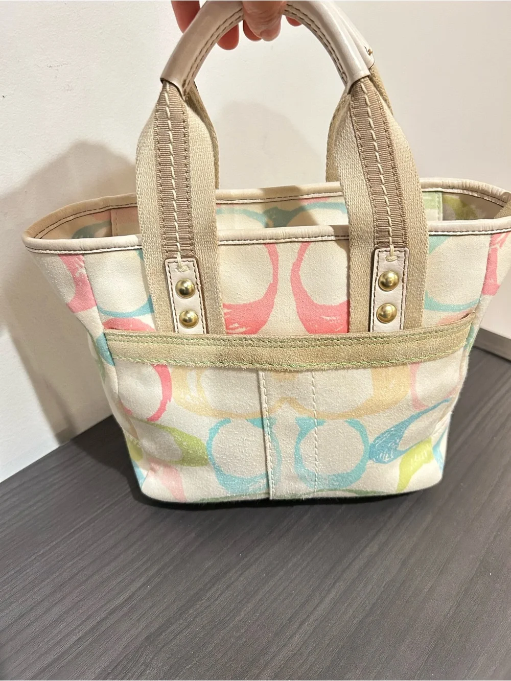 Coach Vintage Hampton Signature Scribble Mini Tote Bag GUC